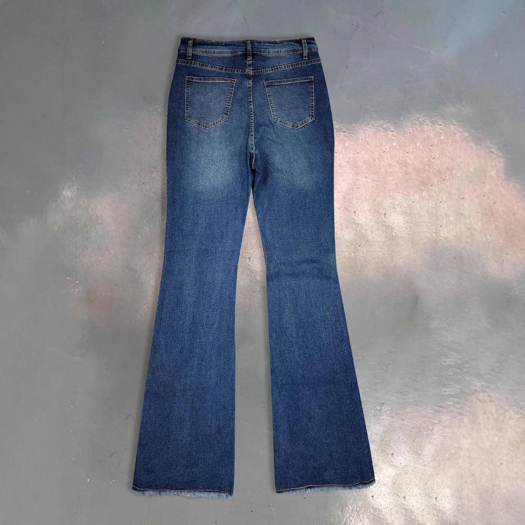 Washed and worn jeans