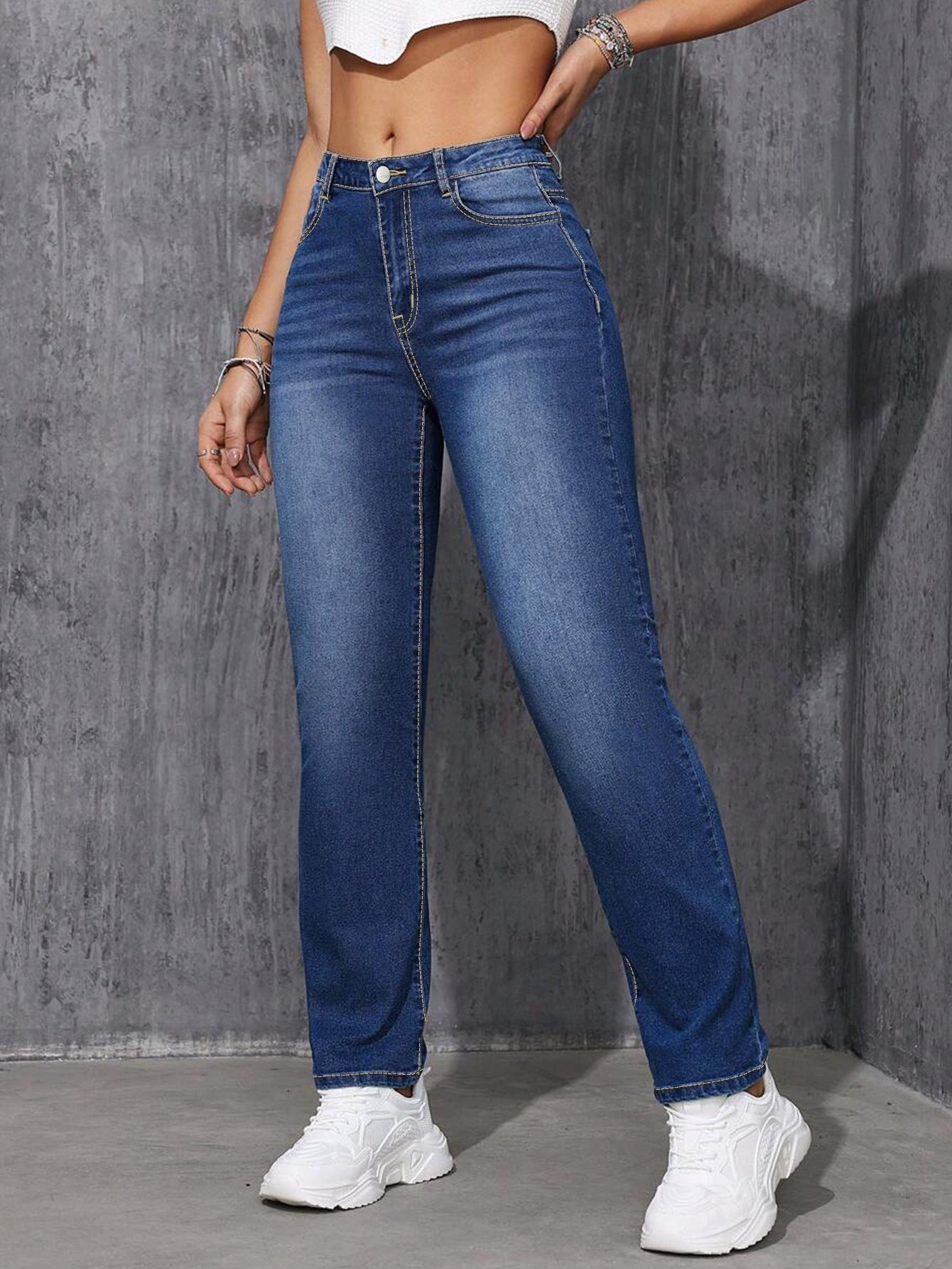 Deep Blue Straight Leg Jeans (tm8XL)!!