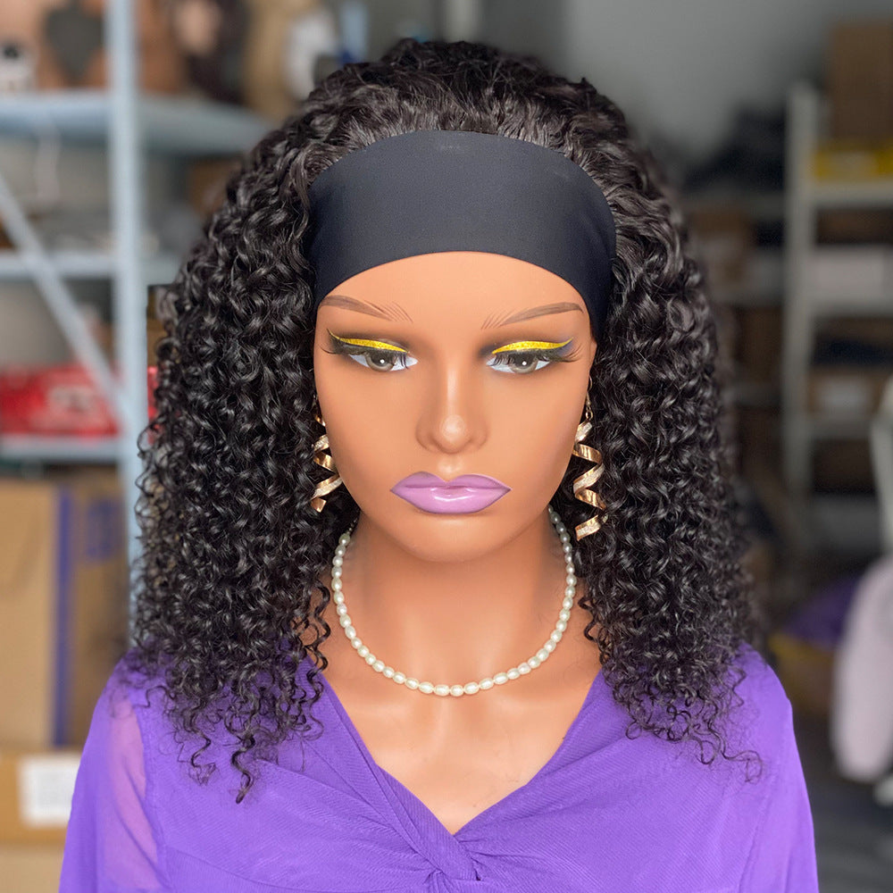 Curly Headbandwig Human Hair