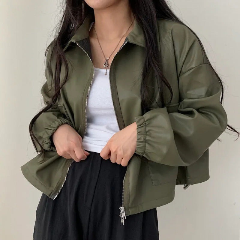 Long Sleeve Leather Jacket