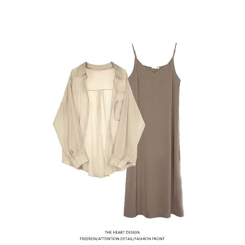 Chiffon Shirt Two-piece Set
