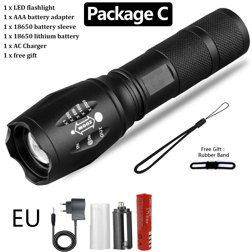 Rechargeable  Waterproof  Super Bright Flashlight