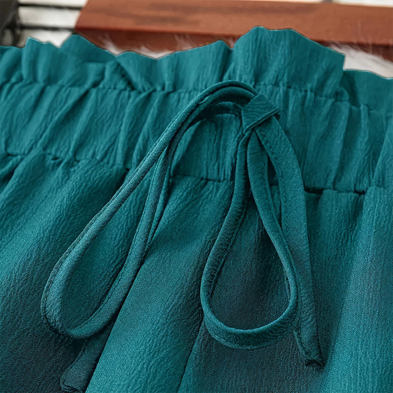 Pants With Elastic Drawstring Waist