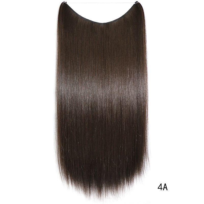 22 inches Invisible Wire No Clips in Hair Extensions (Synthetic)