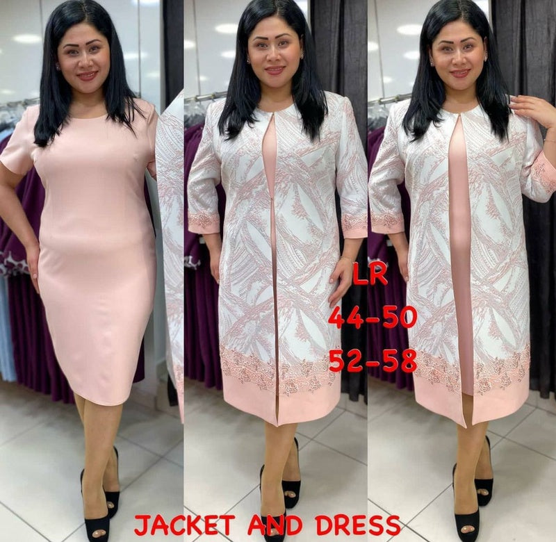 Long Blazer Printed Lace Dress Suit (tm 5XL!!)