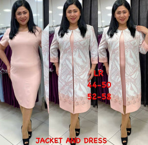 Long Blazer Printed Lace Dress Suit (tm 5XL!!)