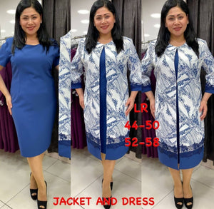 Long Blazer Printed Lace Dress Suit (tm 5XL!!)