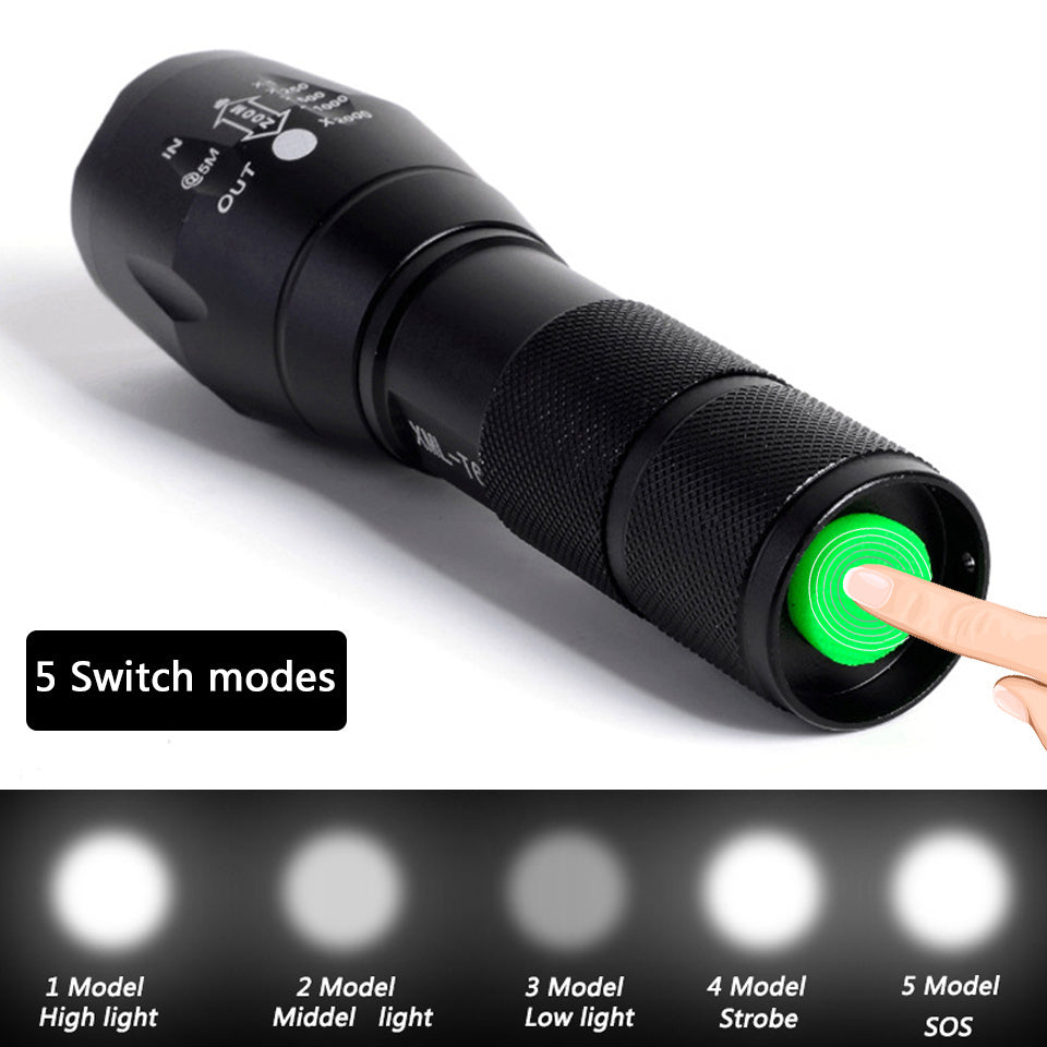Rechargeable  Waterproof  Super Bright Flashlight