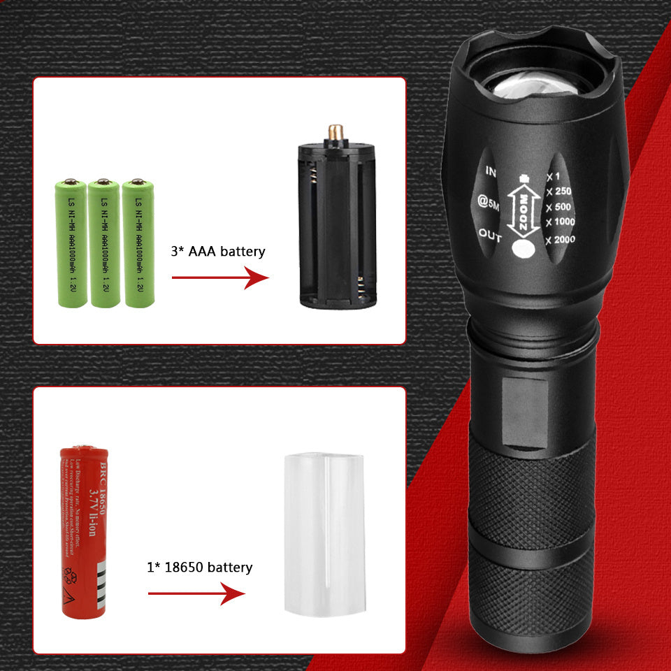 Rechargeable  Waterproof  Super Bright Flashlight