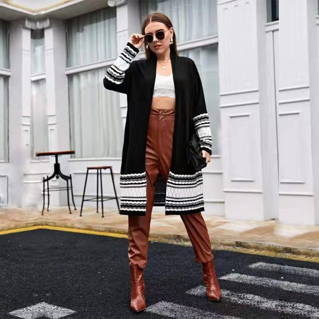 Plus Size Knitted Cardigan