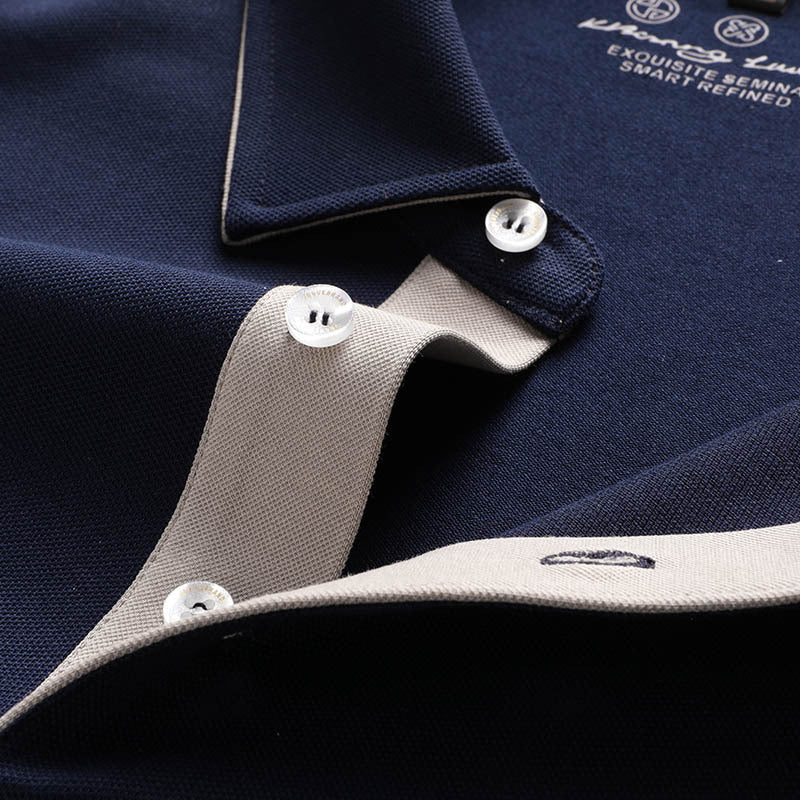 Cotton Long-sleeved Polo Shirt (tm 7XL)!
