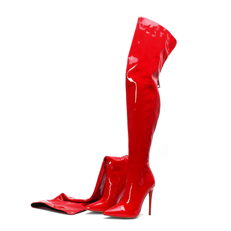 Over-the-knee Shiny Leather Boots (tm maat 45!!)