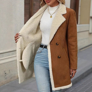 Fleece Suede Mid-length Wool Jacket