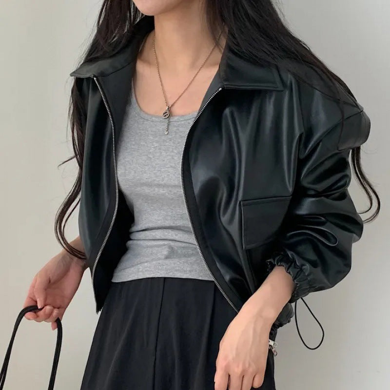 Long Sleeve Leather Jacket