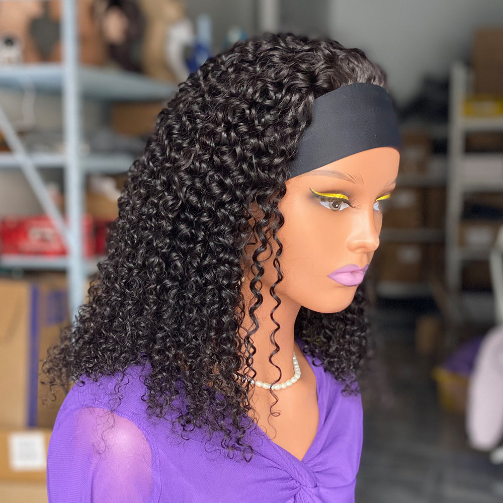 Curly Headbandwig Human Hair