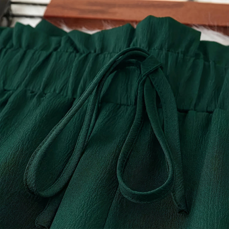 Pants With Elastic Drawstring Waist