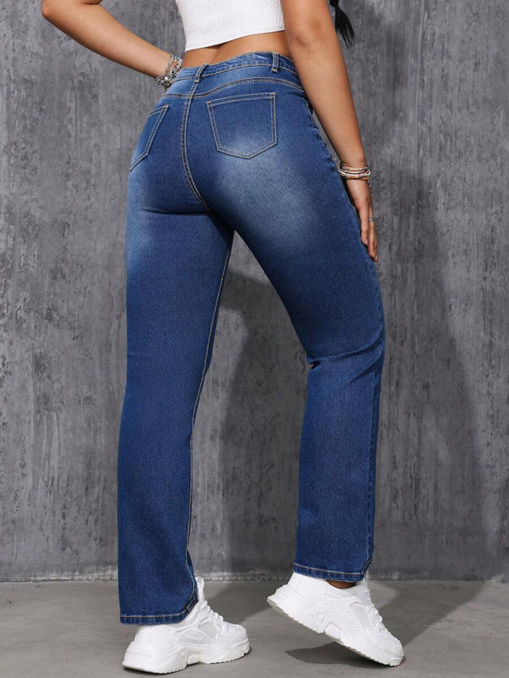 Deep Blue Straight Leg Jeans (tm8XL)!!