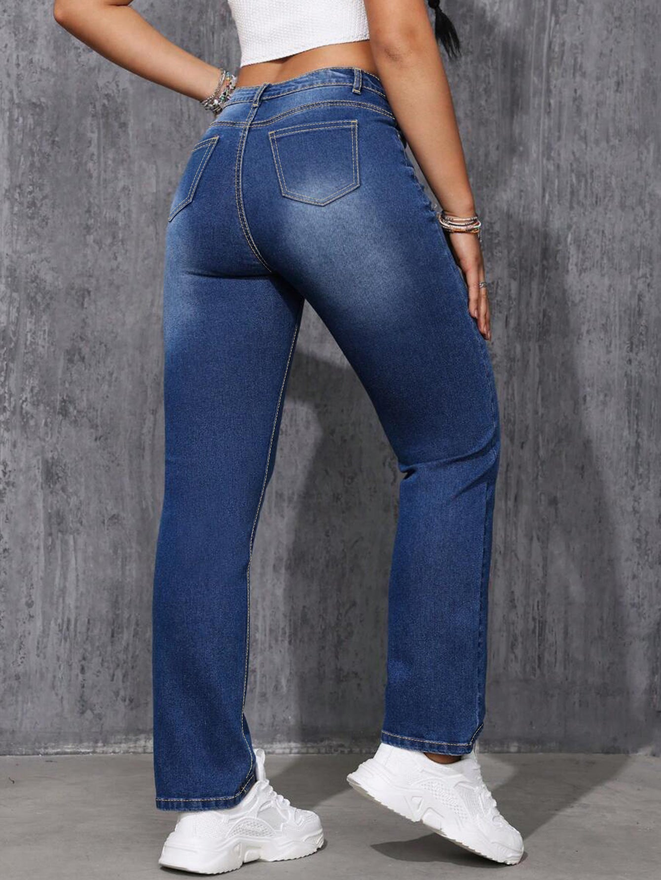 Deep Blue Straight Leg Jeans (tm8XL)!!
