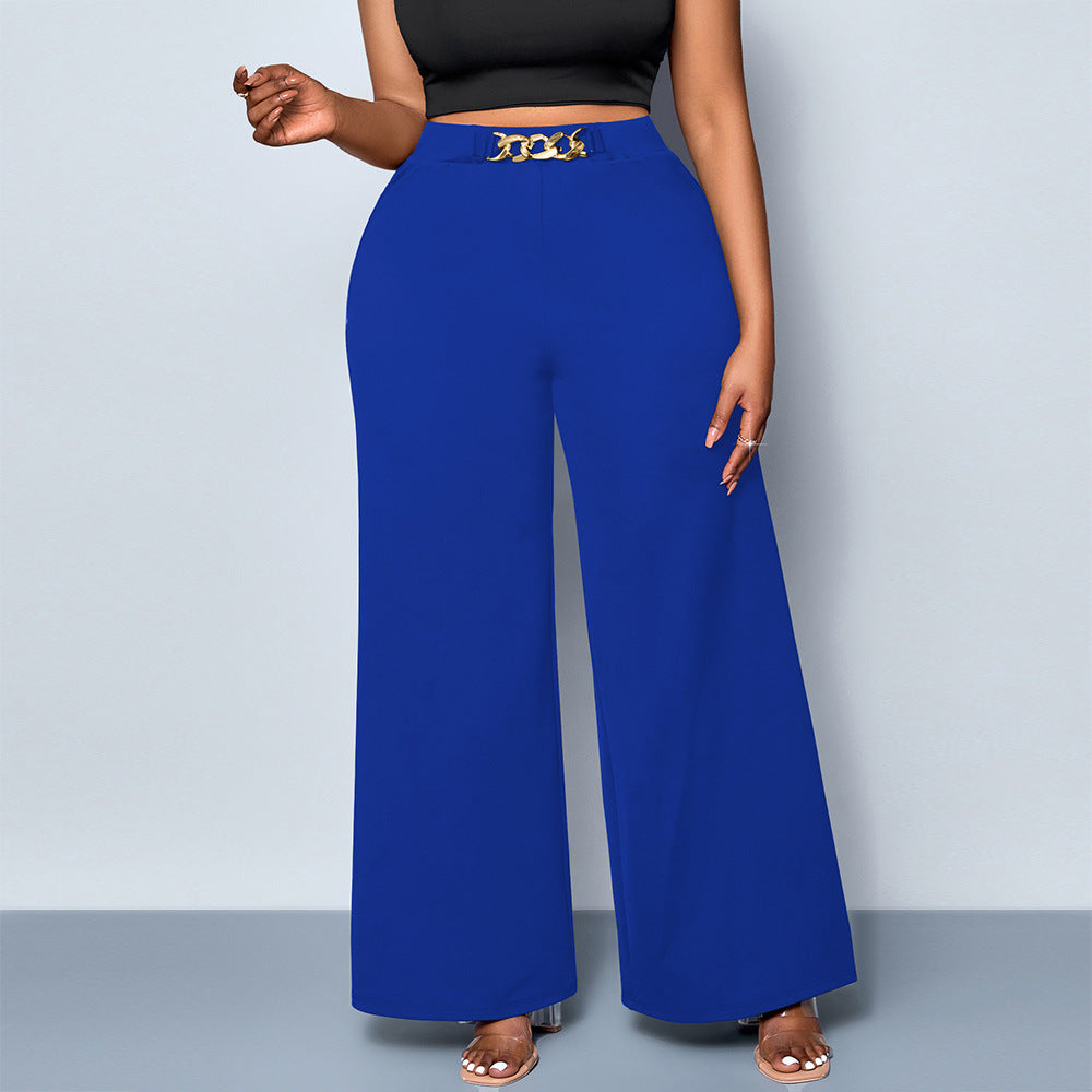 Metal Buckle Trousers