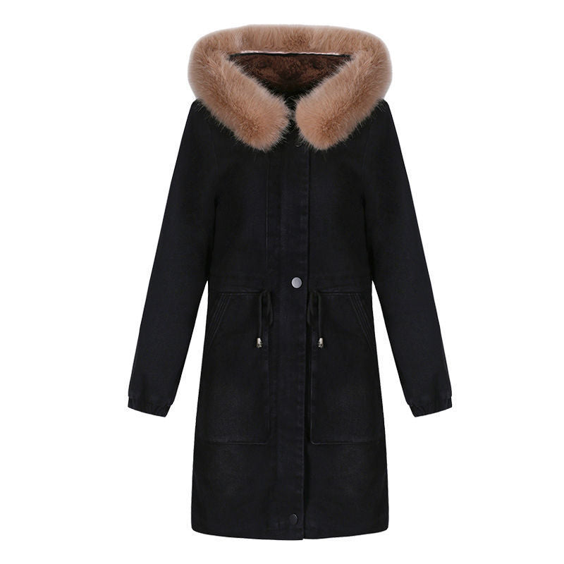 Thick Mid-length Denim Jacket