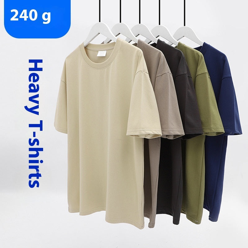 Cotton T-shirt Round Neck Thickened