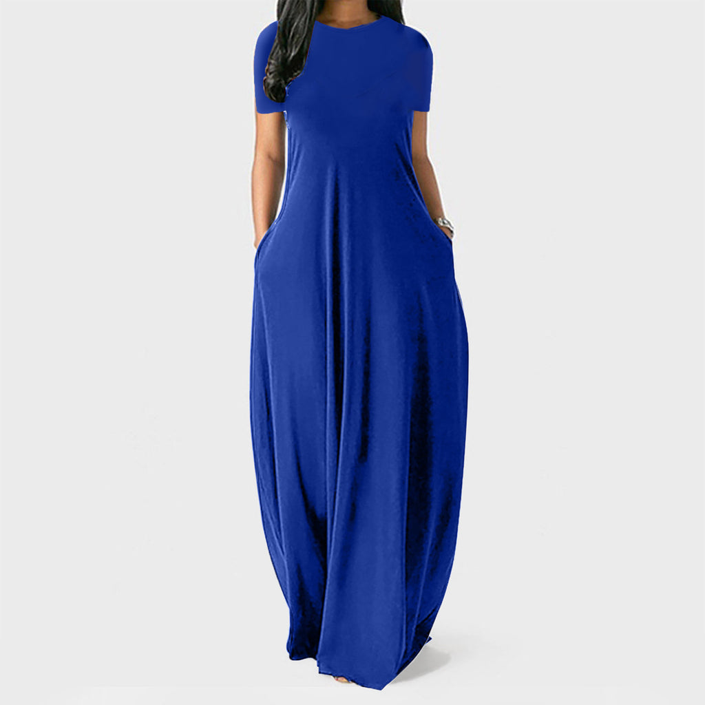 Round Neck Pocket Dress