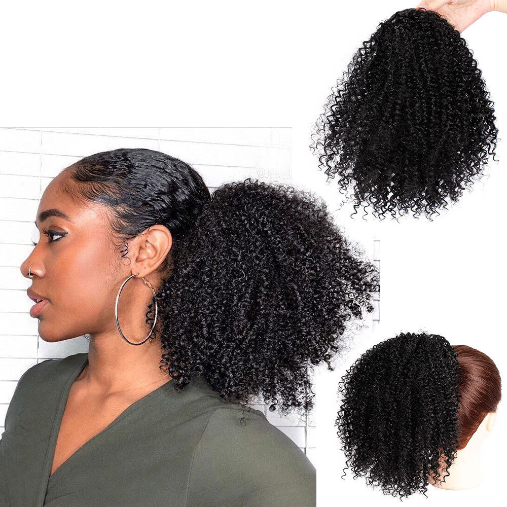Drawstring Stretch Small Curly Wig