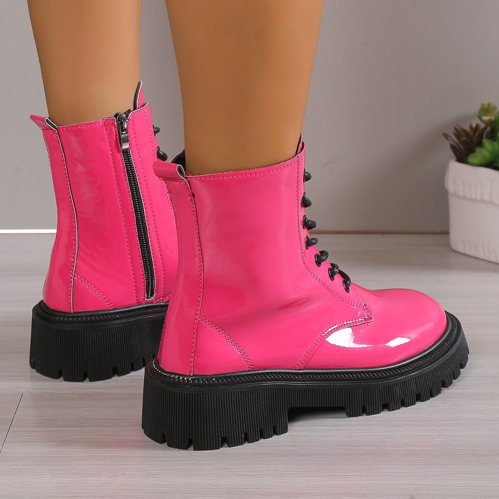 Lace-up Mid-calf Boots