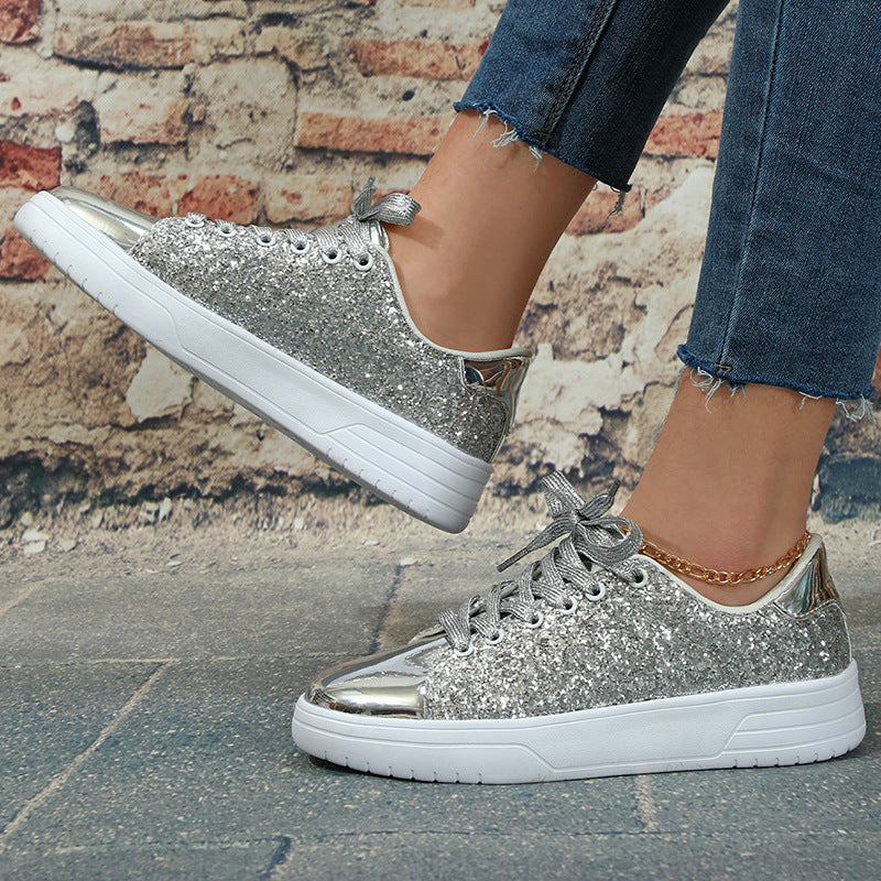 Glitter Sequin Design Flats Shoes