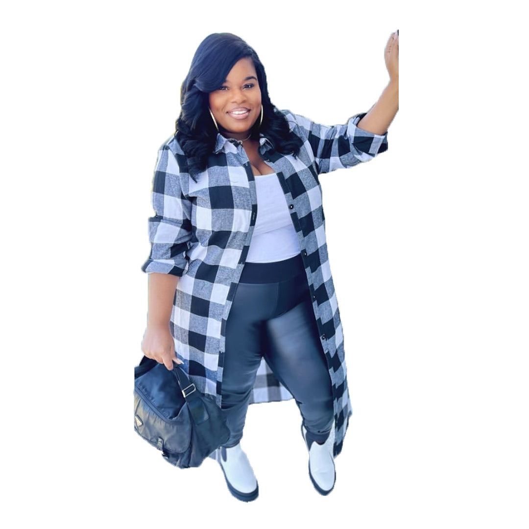 Plaid Shirt Long (tm 5XL!!)