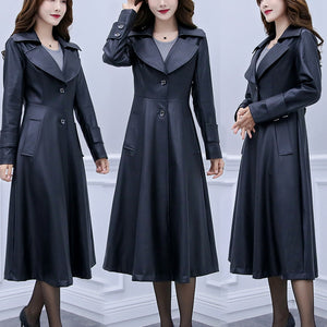 Slim Long Leather Jacket (tm 6XL!!)