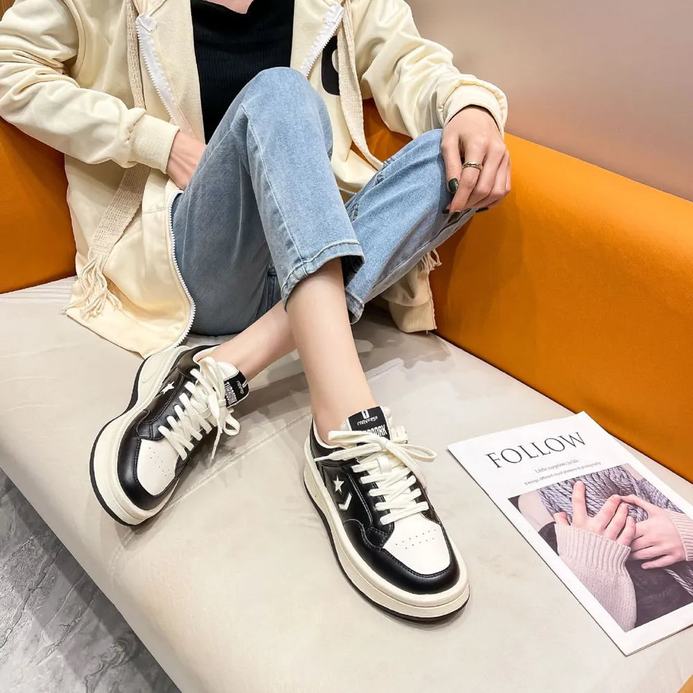 Star Lace Up Platform Sneakers