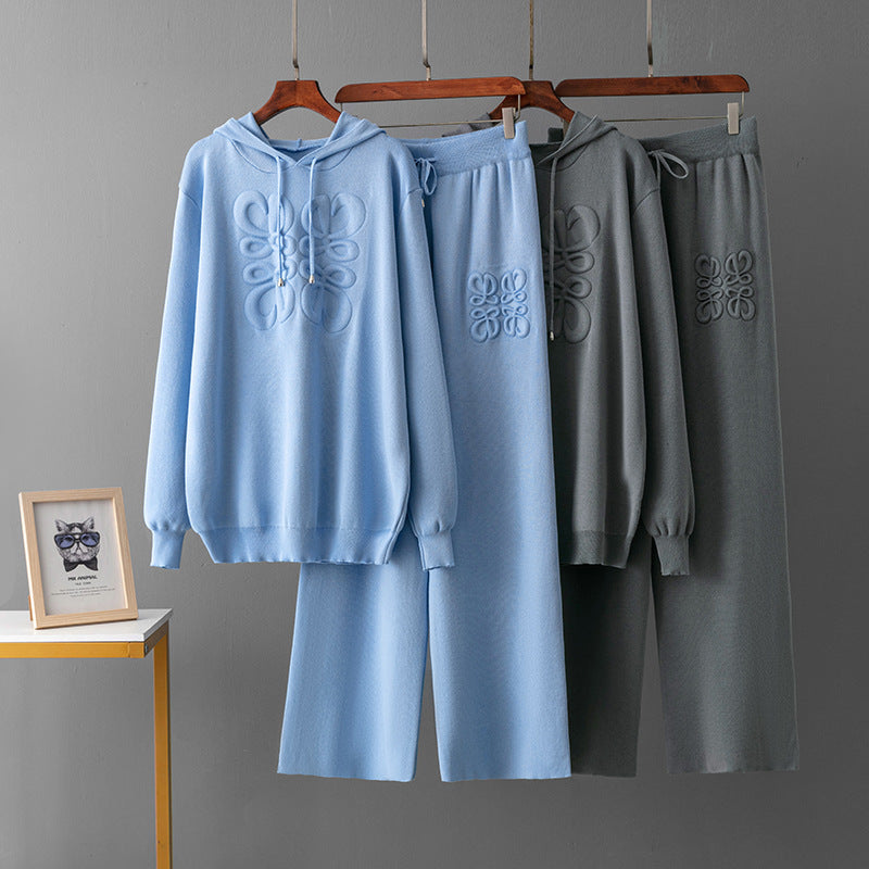 Knitted Embroidery Two-piece Set ( one size)