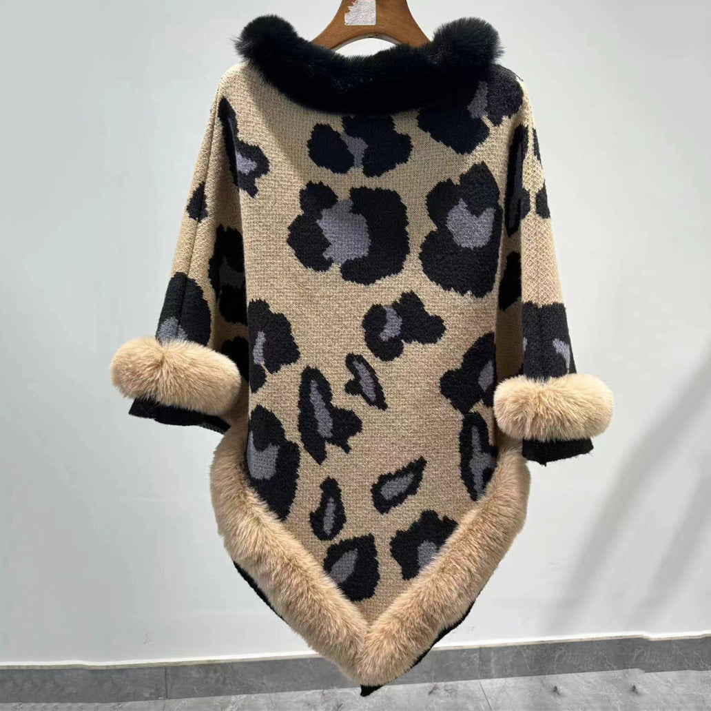 Leopard Print Poncho