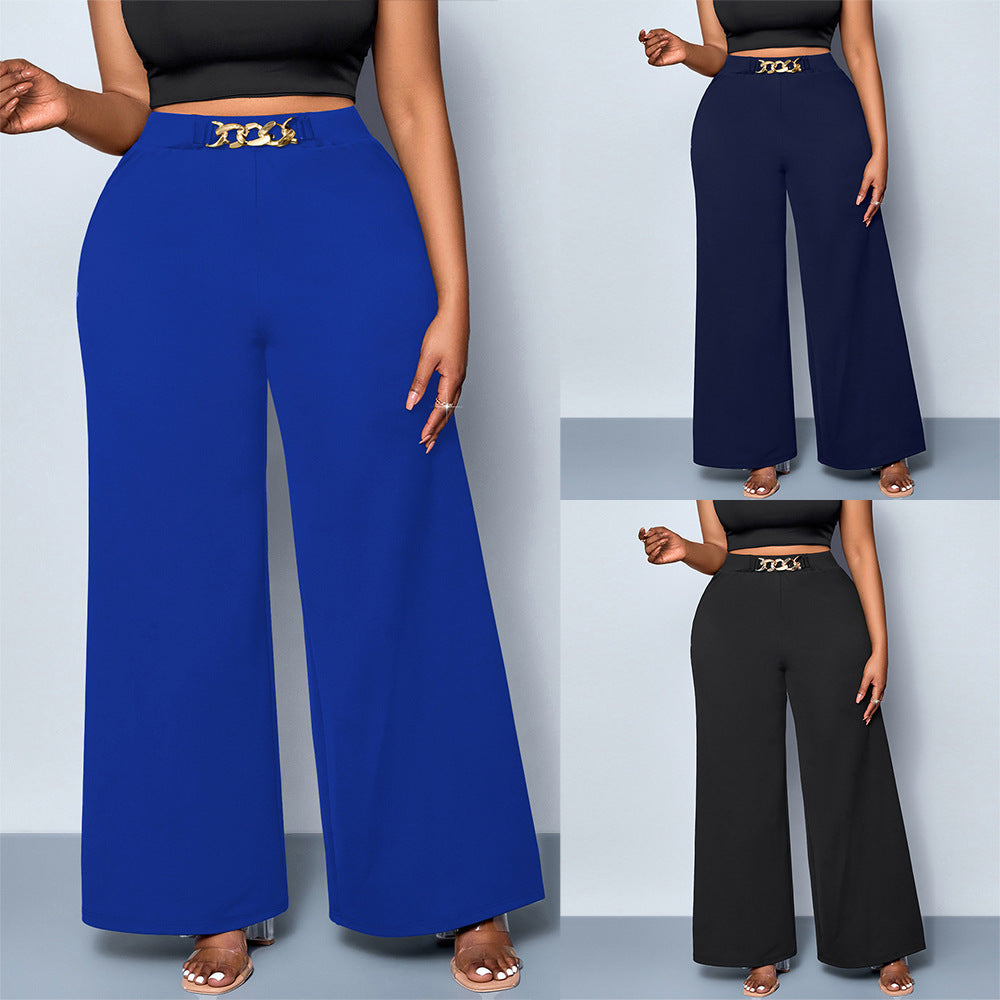 Metal Buckle Trousers