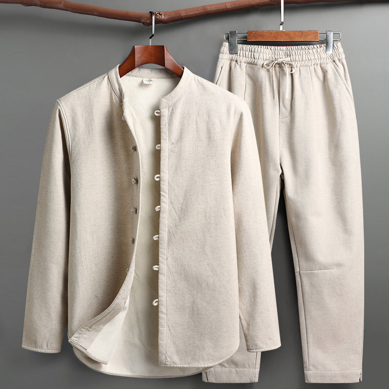 Long Sleeve Cotton Linen Two piece set (tm 5XL)!!