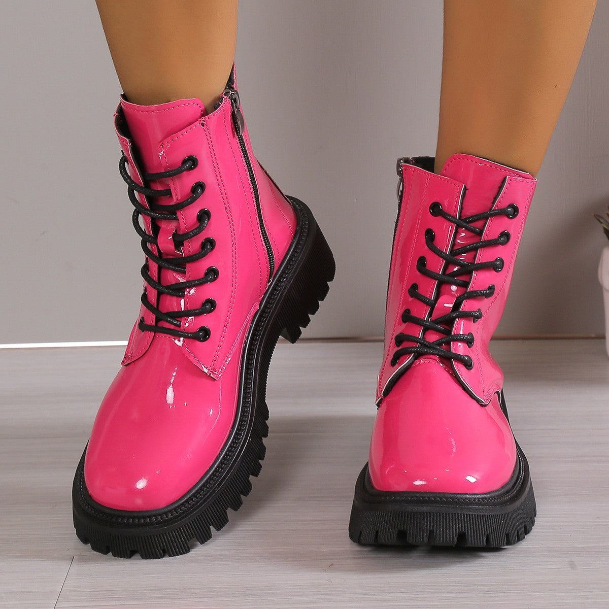 Lace-up Mid-calf Boots