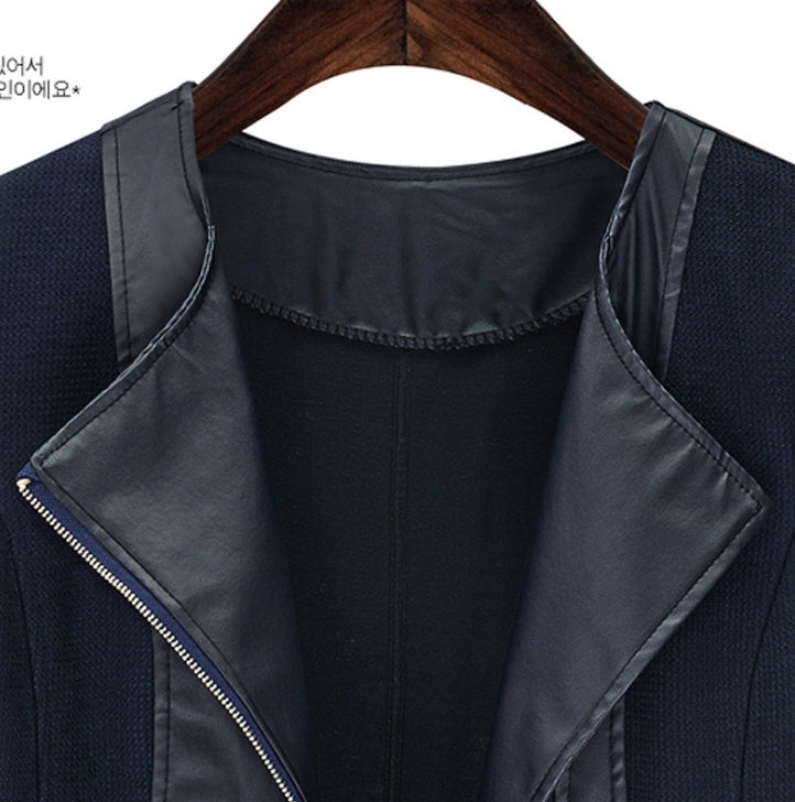 Short leather jacket (t/m 5XL)!!