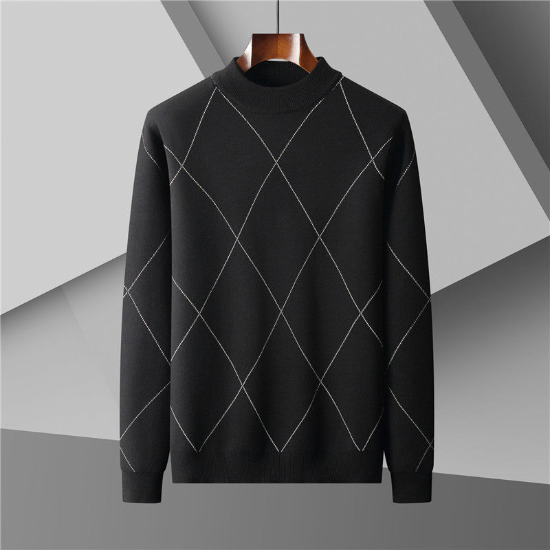 Half Turtleneck Jacquard Knitted Sweater (tm 7XL)!!