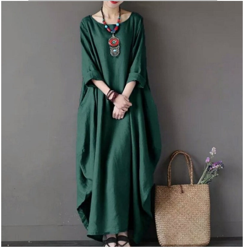 Cotton and linen dress