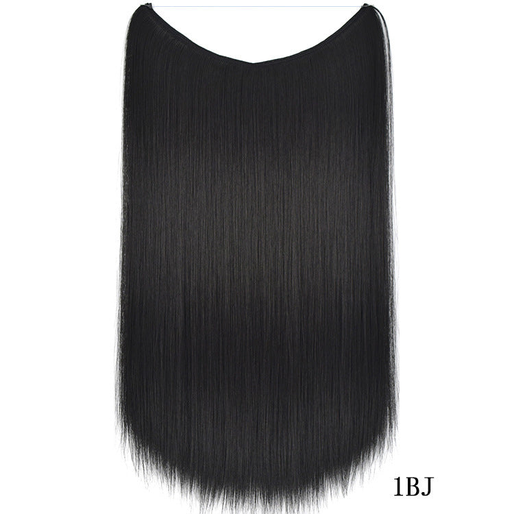 22 inches Invisible Wire No Clips in Hair Extensions (Synthetic)
