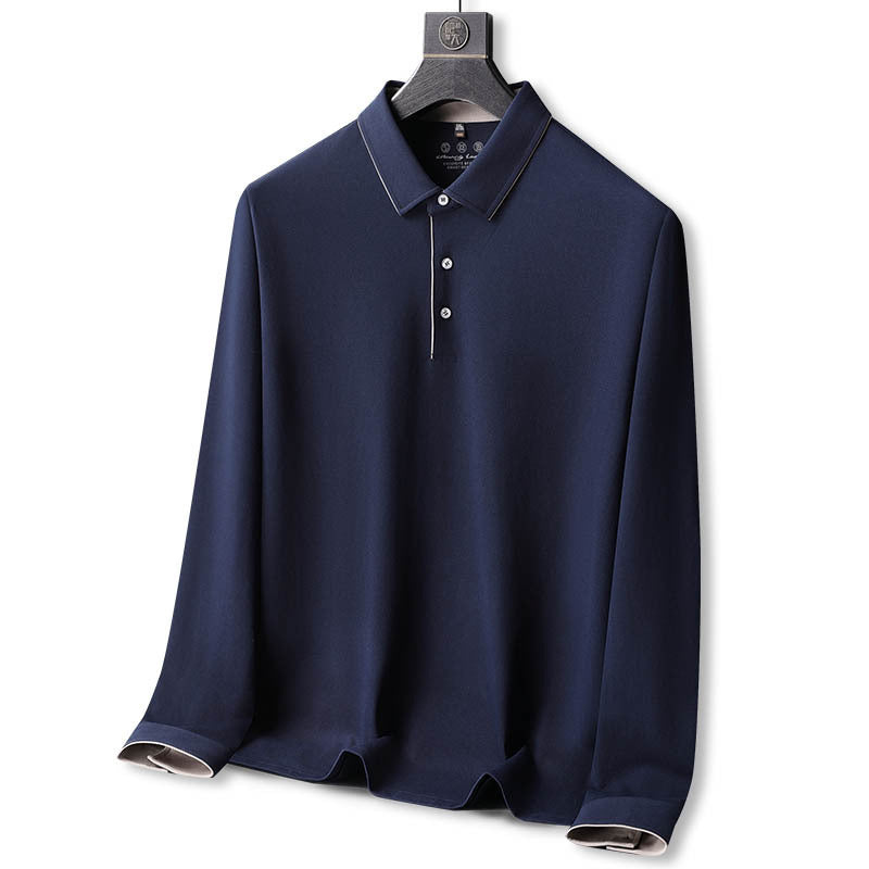 Cotton Long-sleeved Polo Shirt (tm 7XL)!