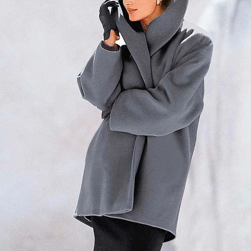 Hooded Wool Long Coat