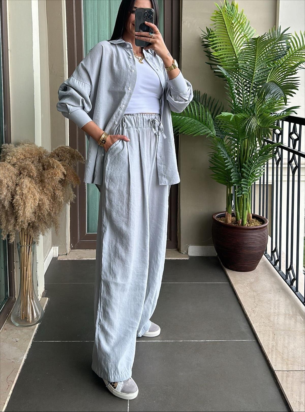 Long Sleeve Shirt Two-piece Set (tm 5XL)!!