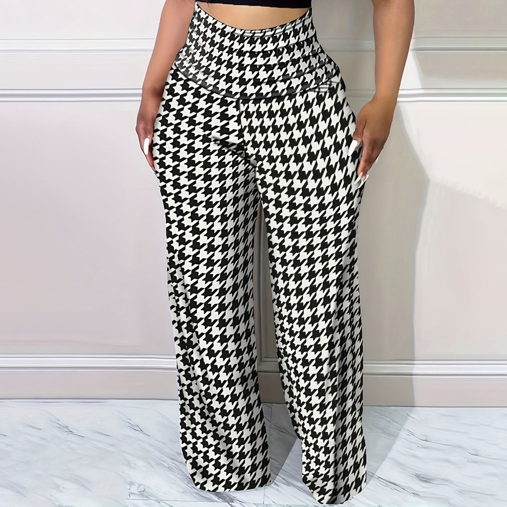 High Waist Tight Straight-leg Pants
