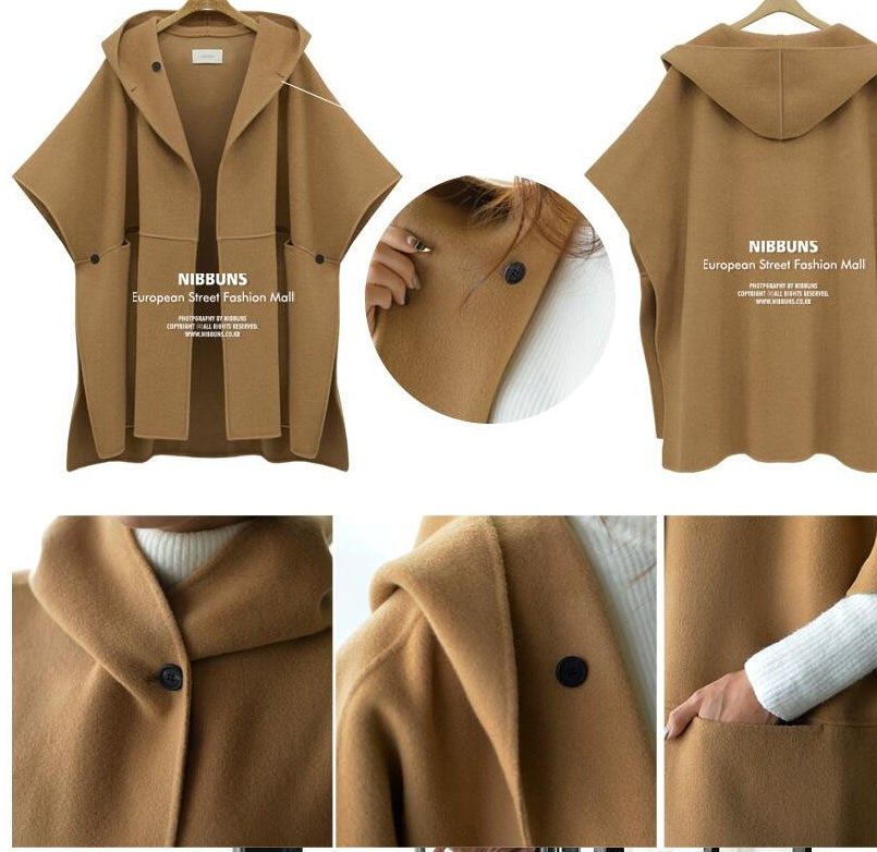 Hooded Half Batwing Sleeve Cardigans