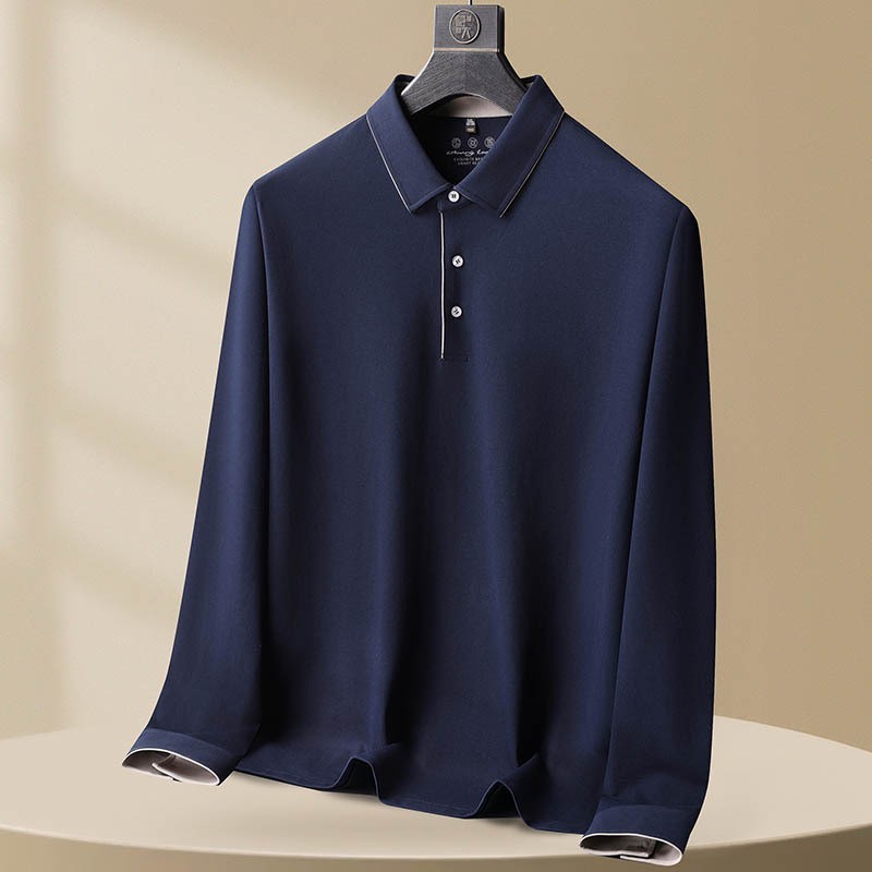Cotton Long-sleeved Polo Shirt (tm 7XL)!