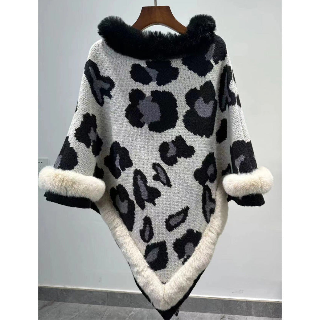 Leopard Print Poncho
