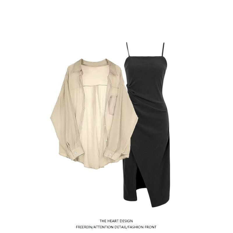 Chiffon Shirt Two-piece Set