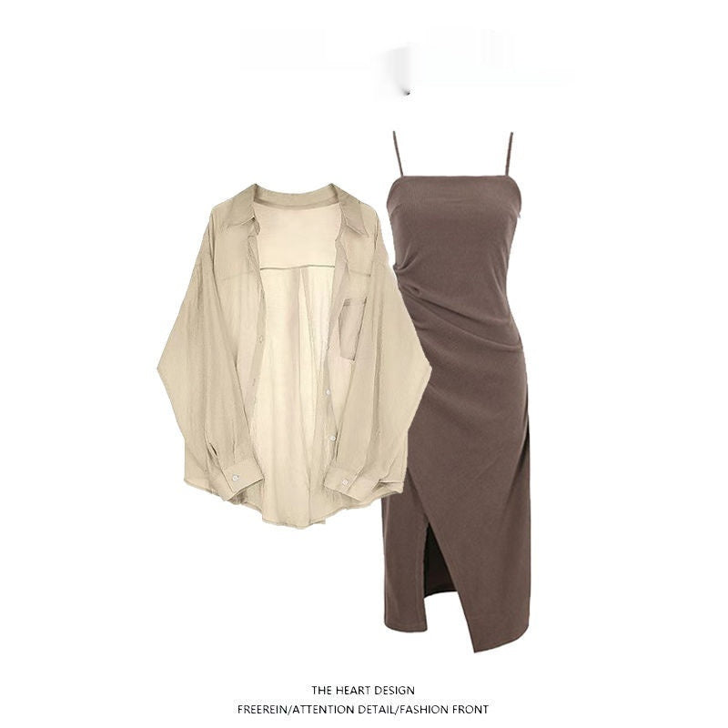 Chiffon Shirt Two-piece Set